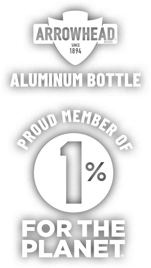 Arrowhead aluminum bottle. Proud member of 1% for the planet.